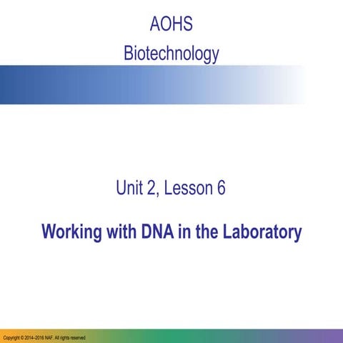 DNA in the Laboratory