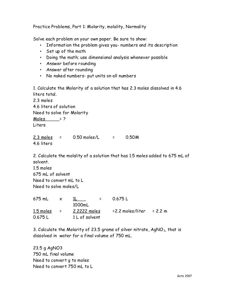 Biotech Math Problems Part1 Answers 1