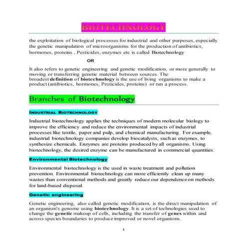 INTRODUCTION TO Biotechnology | PPT