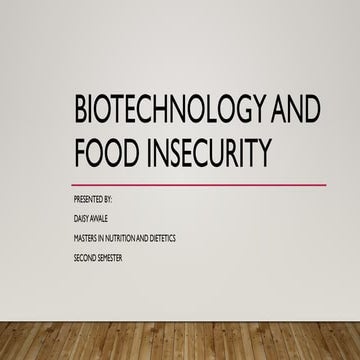 Role of Biotechnology in Food Insecurity
