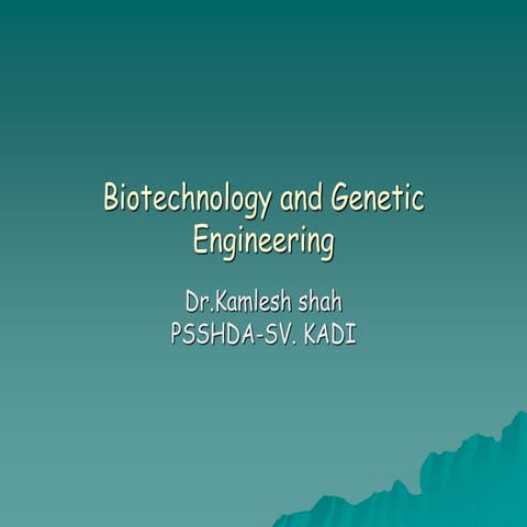 Biotechnology and genetic engineering application 