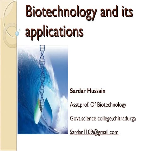 Biotechnology and its application