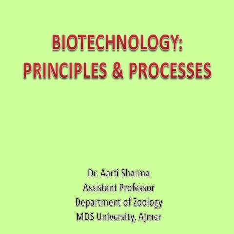Biotechnoloy principles and processes