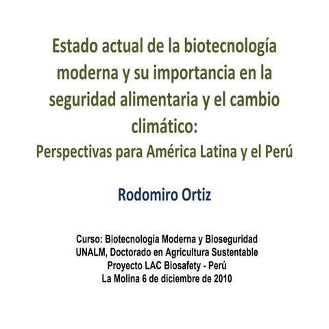 Biotec moderna seguridad alimentaria y cambio climático