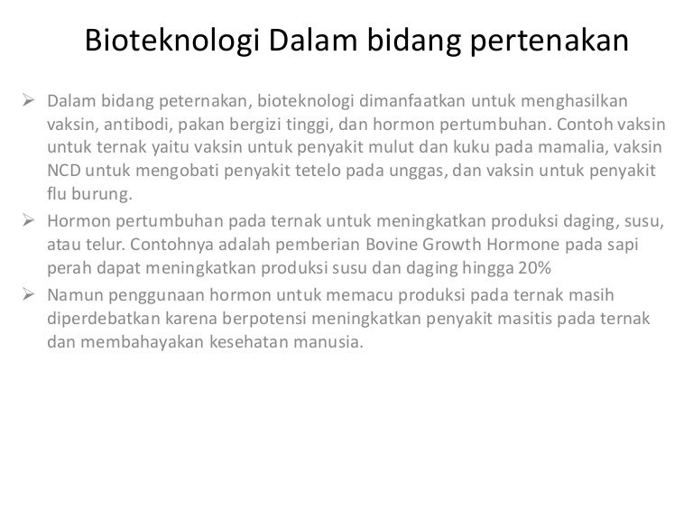 Bioteknologi Dalam Bidang Pertenakan