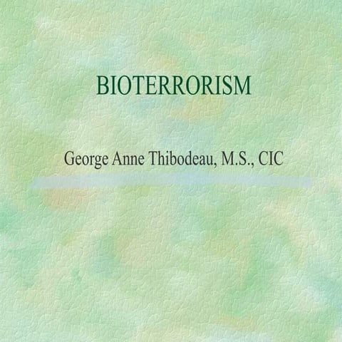 Bioterrorism