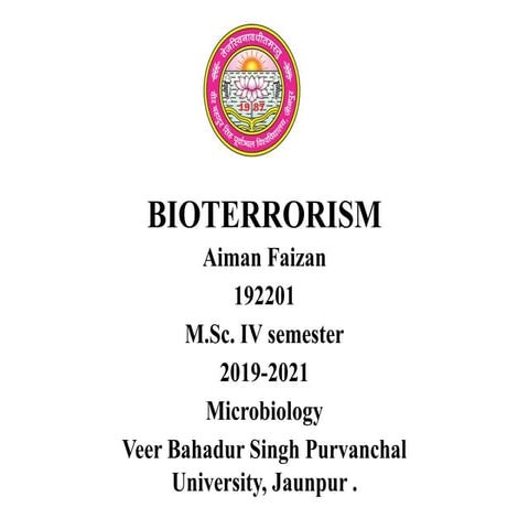 Bioterrorism Microbiology Final Ppt Pptx