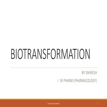 Biotransformation-pharmacology