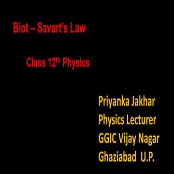   Class 12th Biot savart law