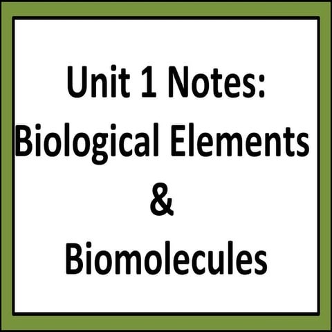 Biology unit 1 biochemistry characteristics of life and biomolecules ...