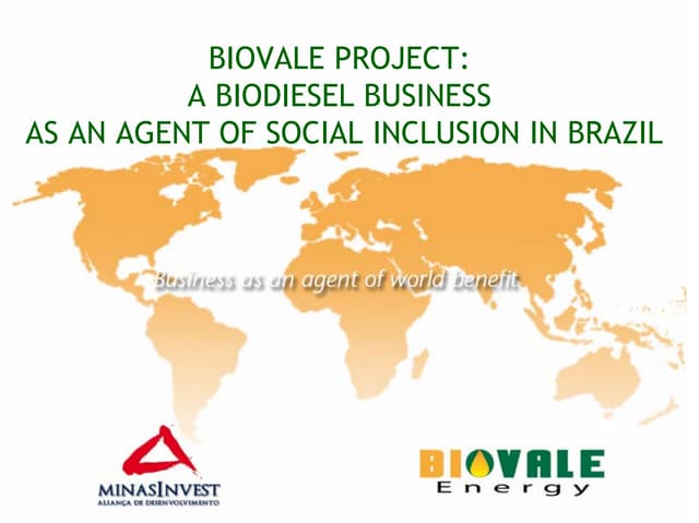 Biovale   Biodiesel Business As An Agent Of Social Inclusion