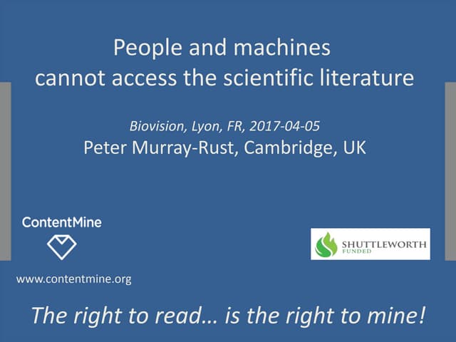 Biovision2017 Accessing the scientific literature