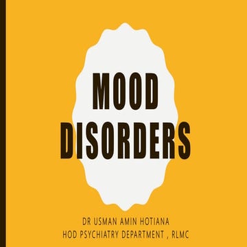 Mood Disorders Bipolar Disorder Mania Bipolar Depression