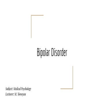 Presentation on Bipolar disorder | PPTX