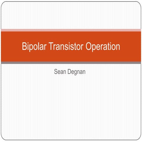 Bipolar Transistor Operation