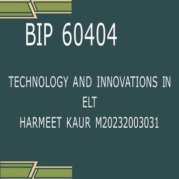 Presentation for technology in education