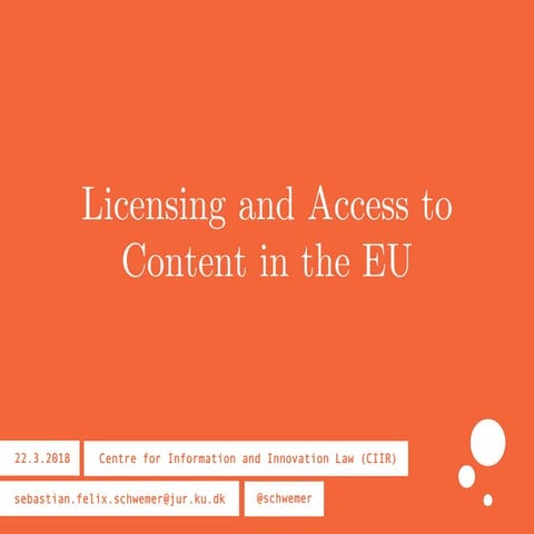 Licensing and Access to Content in the EU