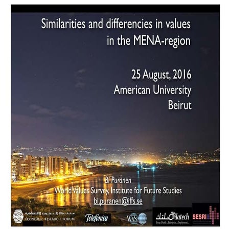 Similarities and differencies in values in the MENA-region