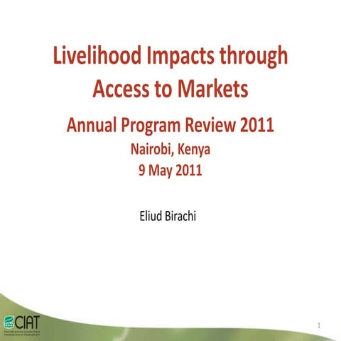 Livelihood Impacts Through Access to Markets