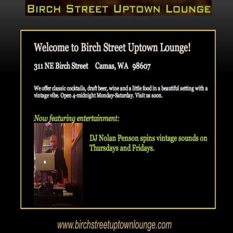 Birch Street Uptown Lounge Presentation