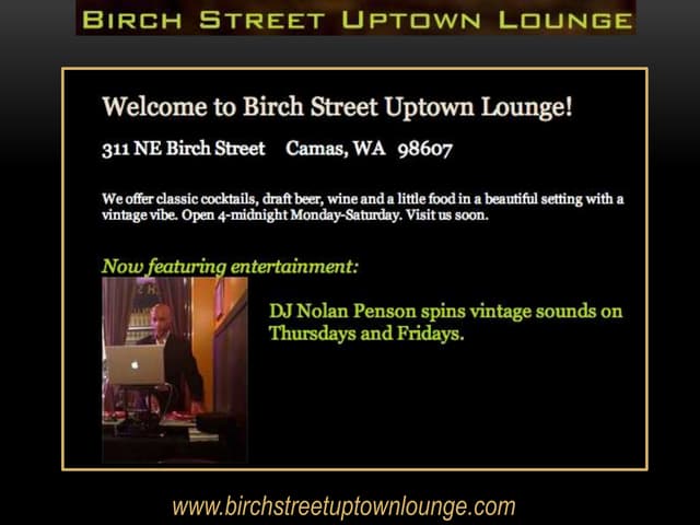 Birch Street Uptown Lounge Presentation