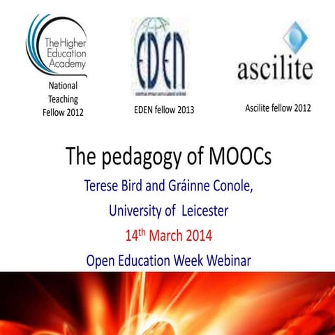 The Pedagogy of MOOCs
