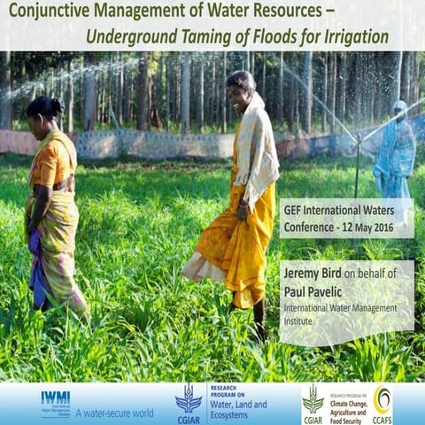 Conjunctive Management of Water Resources – Underground Taming of Floods for ...