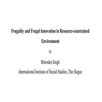 Frugality and Frugal Innovation in Resource-Constrained Environments ...