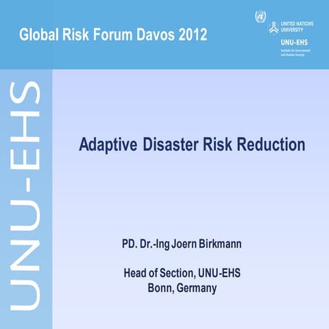Overview of Climate and Disaster Risk Assessment and its Mainstreaming ...