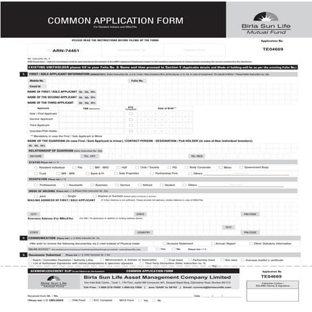 Birla sun life tax relief 96 application form