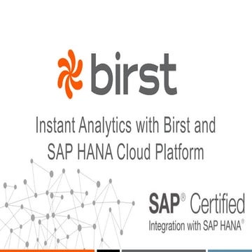 Instant Analytics with Birst and SAP HANA Cloud Platform for #sitNL