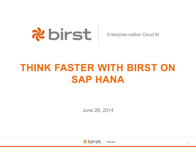 Birst for SAP HANA