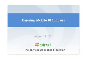 Ensuring Mobile BI Success