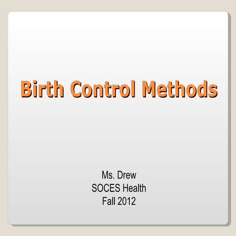 Birth Control Methods 