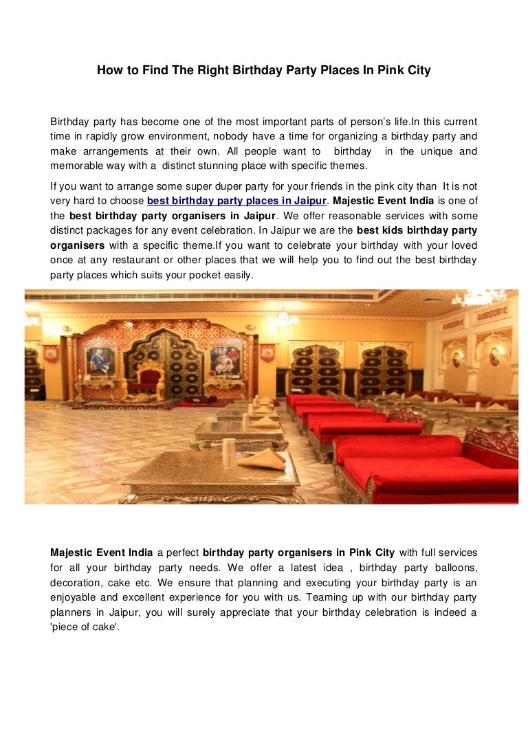 Birthday party places in jaipur