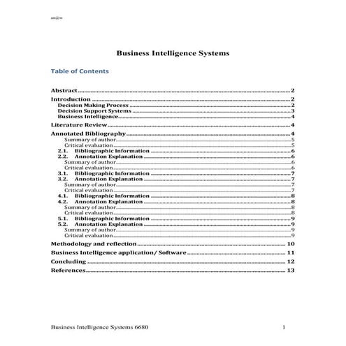 Business Intelligence System