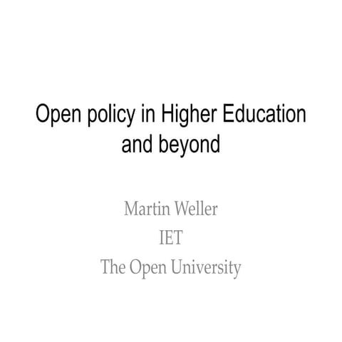 Open Ed policy in Higher Ed