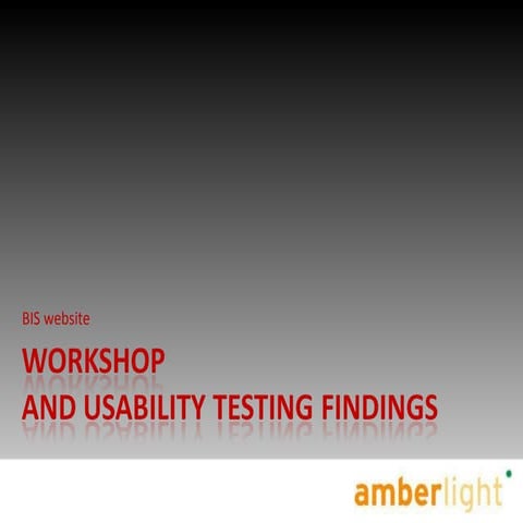 Bis Usability Report