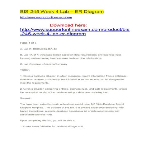 Bis 245 week 4 lab – er diagram