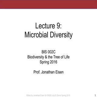 BiS2C: Lecture 9: Microbial Diversity