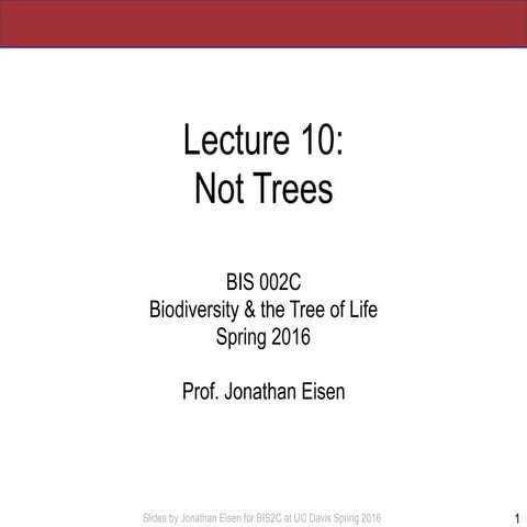 BiS2C: Lecture 10: Not Trees