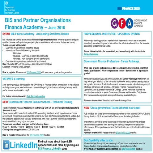 Bis and po finance academy offer - June, career pathways and cpd