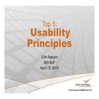Top 5 Usability Principles