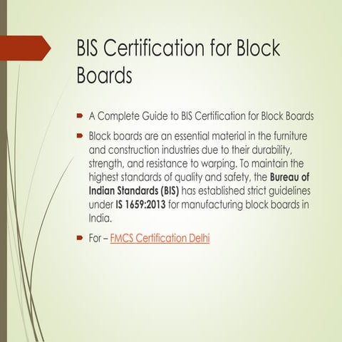 Get BIS Certification For Block Boards.pdf
