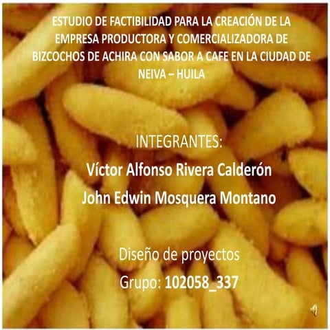 Biscochos de achira con sabor a cafe