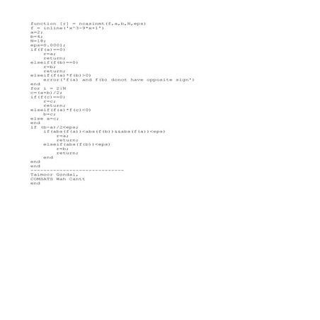 Bisection methode alternate