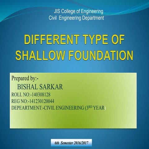 DIFFERENT TYPE OF SHALLOW FOUNDATION