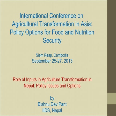 Input Policies in Nepal-- Bishnu Pant