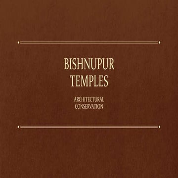 Bishnupur Temples Conservation