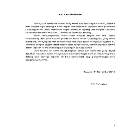 Laporan Praktikum Oseanografi Universitas Brawijaya